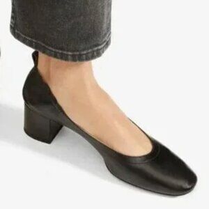 Everlane Black Square Toe Heels